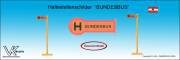 BundesBus - Haltestellenschild mit Fahrplanhalter - Set 4 Stck